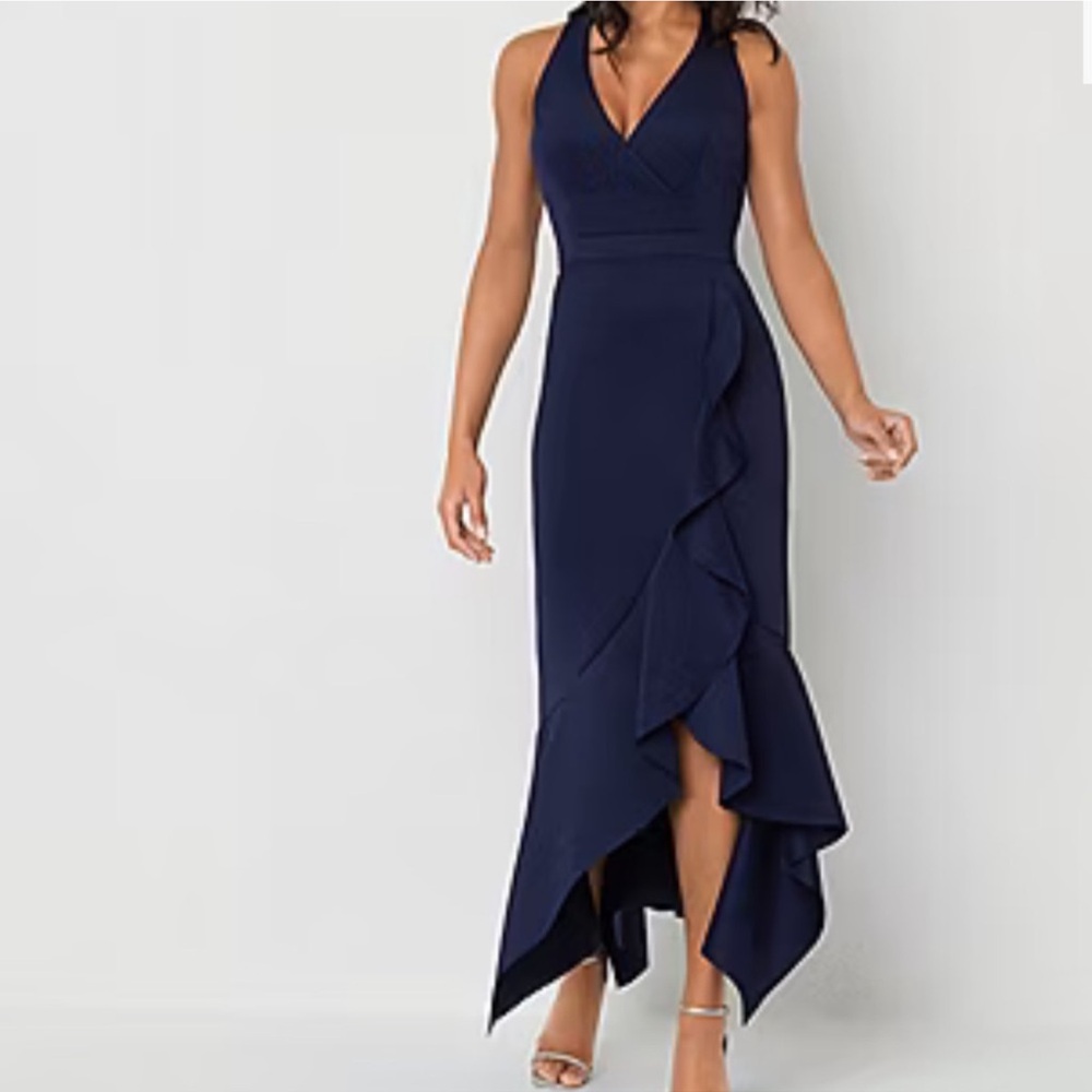 DJ Jaz Womens Sleeveless High-Low Evening Gown